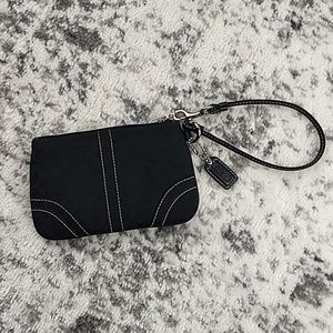 Coach black signature wristlet